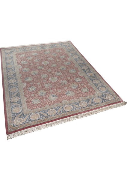 Vendome Palace 5421 Kiremit Lacivert - Viskon Bambu Halı | Dokuma Salon Halısı modelleri