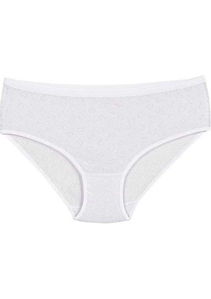 Yıldız 5'li Kalp Desenli Ribana %100 Pamuk Yüksek Bel Bato Kadın Külot