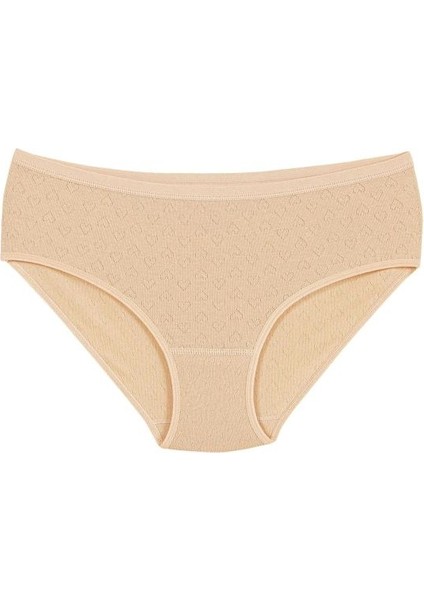 Yıldız 5'li Kalp Desenli Ribana %100 Pamuk Yüksek Bel Bato Kadın Külot