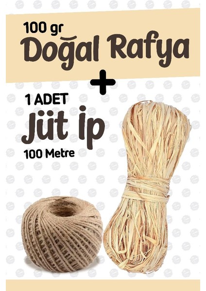 Doğal Rafya 100 Gram & 100 Metre Jüt Kırnap 2 Li Set Doğal Rafya Jüt Kırnap Makrome Süsleme Muz LIFI-T1488 fiyatları