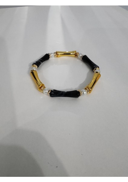 2 Renk Lastikli Bileklik Doğal Taş Görünümlü Gold Siyah fiyatları