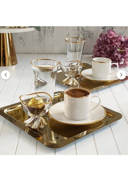 Fine Living Mocha Tepsili 10 Parça 2 Kişilik Special Set- Lokumluklu -Kadehli