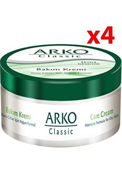 Klasik 250 ml Bakım Kremi Kuru Ciltler X4 Adet