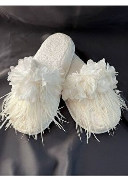 Tüylü Çiçekli Gelin Terliği, Terlik – Terlik – Terlik – Terlik