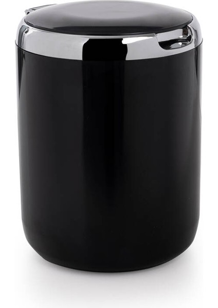Pasifik 3 Lt Çöp Kovası Plastik Kapaklı Gri ve Siyah Mutfak Çöp Kovası Banyo Çöp Kovası
