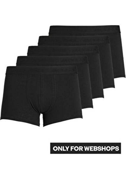Erkek 5 Li Siyah Boxer Seti - 12176266