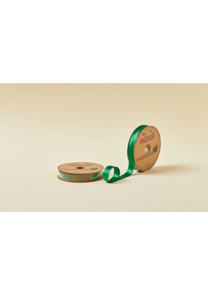 Biye Saten Katlı 093 Koyu Yeşil 2 cm 25 Metre %100 Polyester