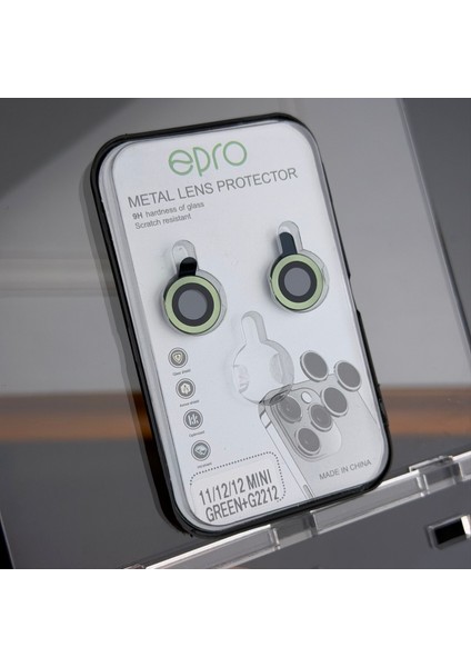 iPhone 11 / 12 / 12 Mini Uyumlu Kamera Lens Koruyucu – Yeşil Çerçeveli (Green) fiyatları