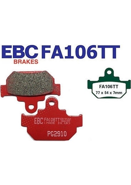 FA106TT 2000-2007 Suzuki Vl 250 Intruder Uyumlu Ön Fren Balatası Karbon Balata modelleri