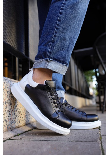 Estrella Premium Erkek Sneaker Siyah Beyaz