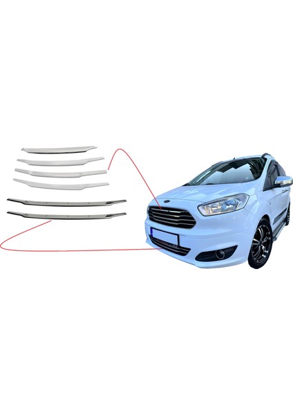 Ford Courier Ön Tampon ve Panjur Çıtası 6 Parça 2014 ve 2017 Model Yılları ile Uyumludur