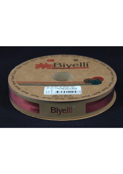 Biye Saten Katlı 059 Koyu Kiremit 2 cm 25 Metre %100 Polyester