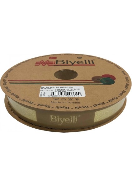 Biye Simli Katlı Ka Altın 2 cm 25 Metre %50 Simli % 50 Polyester