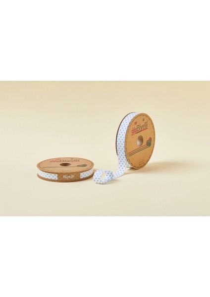 Biye Puanlı Katlı B01 Mavi 2 cm 25 Metre %65 Koton %35 Polyester