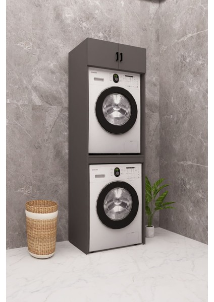 Mdf Çamaşır Makinesi ve Kurutma Makinesi Dolabı 210 antrasit fırsatları