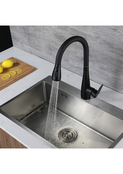 Spiralli Eviye Bataryası Pull Down 3 Fonksiyonlu Siyah KTE125-B modelleri