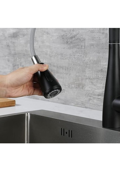 Spiralli Eviye Bataryası Pull Down 3 Fonksiyonlu Siyah KTE125-B fırsatları