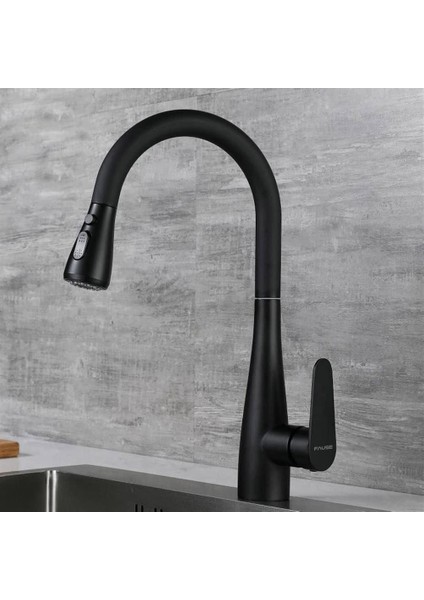 Spiralli Eviye Bataryası Pull Down 3 Fonksiyonlu Siyah KTE125-B indirimleri