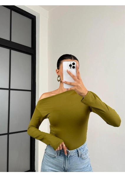 Tek Omuz Uzun Kollu Basic Fit Bluz