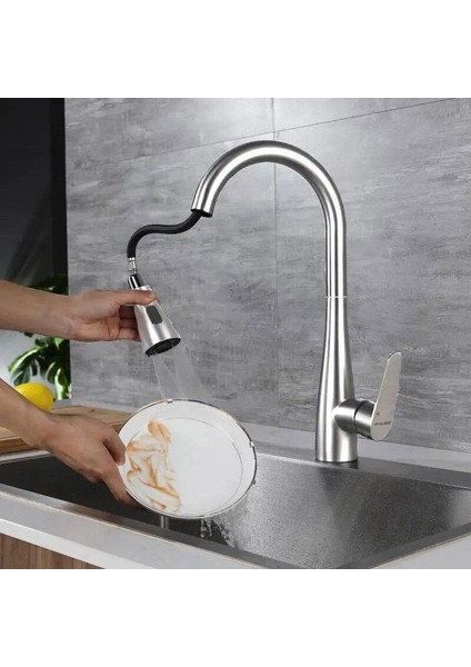 Spiralli Eviye Bataryası Pull Down 3 Fonksiyonlu KTE125 modelleri