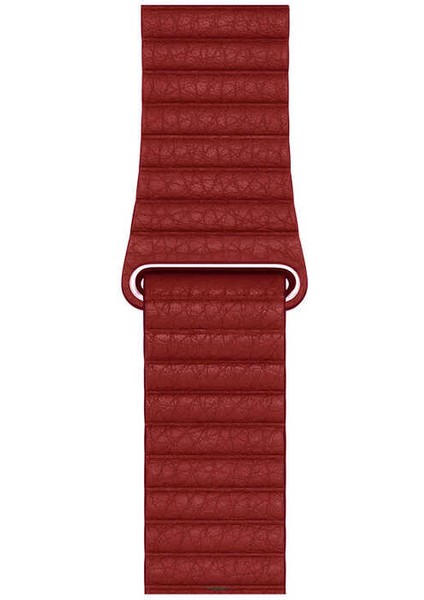 Watch Ultra 49MM Kordon Uyumlu Krd-09 Deri Lop Strap Kayış Tygo - Kırmızı indirimleri