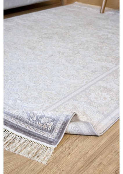 Vendome Palace 5441 Gri Krem - Viskon Bambu Halı | Dokuma Salon Halısı