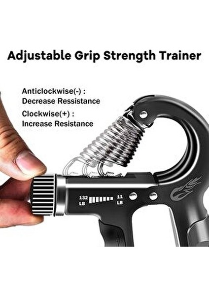 Sayaçlı El Yayı 60 kg - 5 kg Ayarlanabilir 1 Adet El Yayı Bilek Kas Güçlendirici