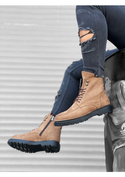 ET0212 Içi Dışı Hakiki Nubuk Deri Taba Erkek Bot modelleri