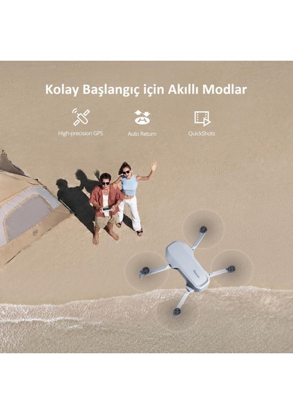 Atom 3eksenli Gimbal 4K/30FPS Gps, 96DK Uçuş, 6 Km, Görsel Takip Profesyonel Drone