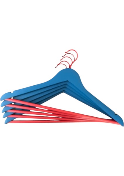 Renkli Ahşap Elbise Askısı, Gömlek Askısı, Elbise Askısı, Lastikli Barlı, Mavi 10 Adet fiyatları