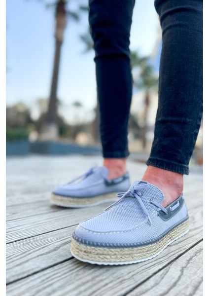 Esto Espadril Günlük Bağcıklı Erkek Espadril Antrasit