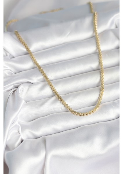 60 cm Gold Renk Pirinç Yassı Zincir Model Kadın Kolye TG27BKO10602 fiyatları