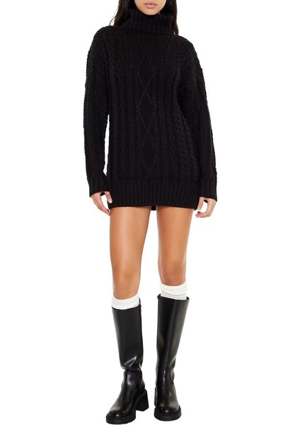 Yüksek Yaka Mini Kazak Elbise fiyatları