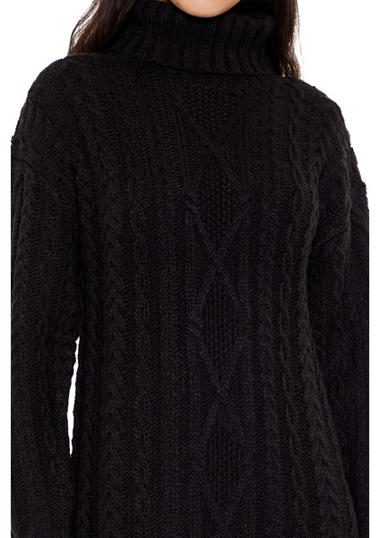 Yüksek Yaka Mini Kazak Elbise modelleri