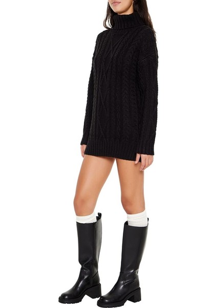 Yüksek Yaka Mini Kazak Elbise fırsatları