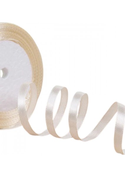 Saten Kurdele 3 mm Krem 2 Metre