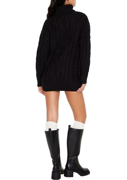 Yüksek Yaka Mini Kazak Elbise indirimleri