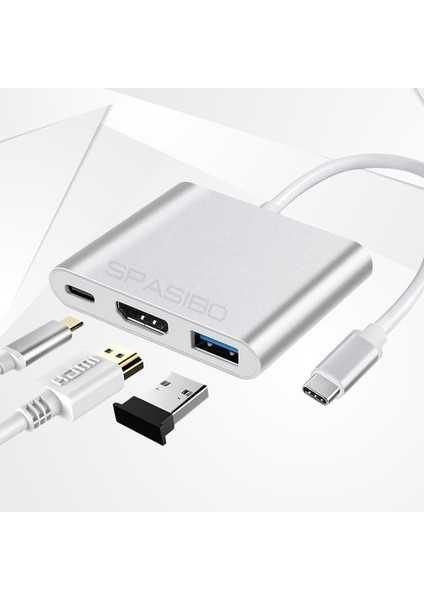 Port Trio Usb-C HUB 3 In 1 Adaptör | 4K UHD Hdmı, Hızlı Veri Transferi ve Çoklu Bağlantı Deneyimi! fiyatları