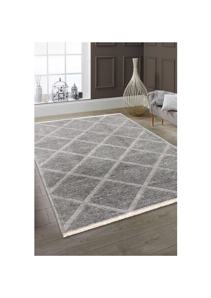 Rodney Vl Yıkanabilir Kaydırmaz Çift Taraf Pamuk Dokuma K.gümüş Premium Kalite Kilim