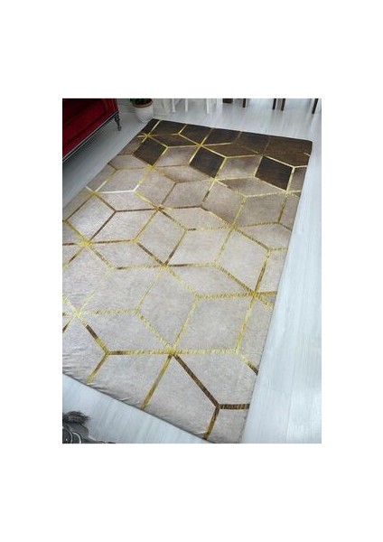 Kahve Piramit Model Ipek Kadife Lastikli Halı Örtüsü fırsatları