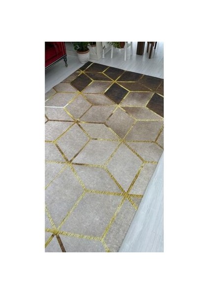 Kahve Piramit Model Ipek Kadife Lastikli Halı Örtüsü indirimleri