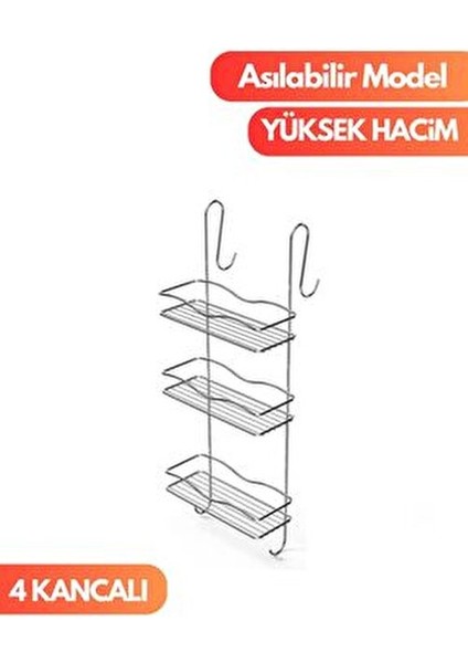 3 Katlı Duşakabin Rafı - Askılı Banyo Düzenleyici fiyatları