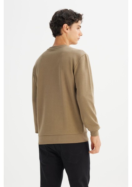 Erkek Baskılı Sweatshirt Khaki fiyatları
