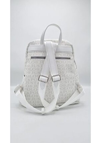 Kadın Beyaz 9 Bölmeli Gofraj Baskılı Sırt Çantası ve Cüzdan Kombini fırsatları