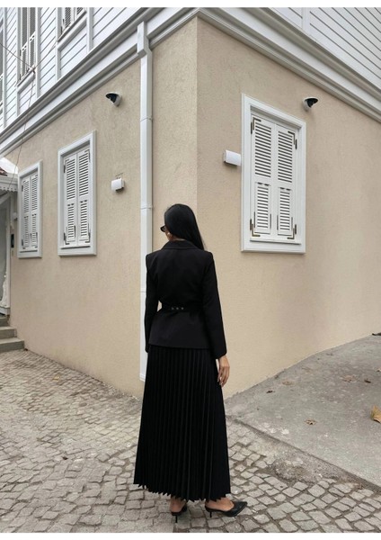 Kadın Belden Kemerli Şık Takım-Blazer&piliseli Etek fiyatları