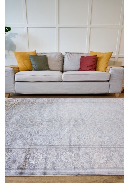 Vendome Palace 5441 Gri Krem - Viskon Bambu Halı | Dokuma Salon Halısı