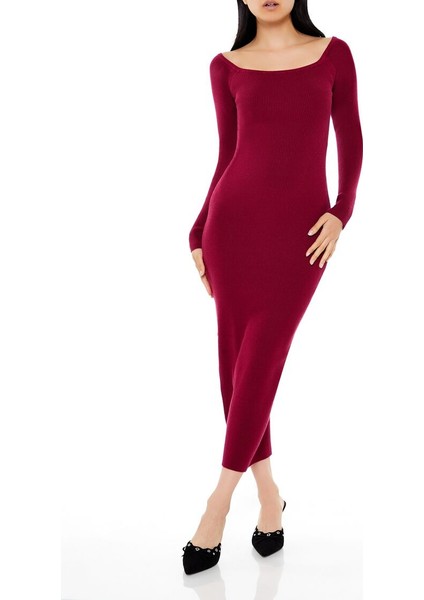 Omuzları Açık Midi Kazak Elbise fiyatları