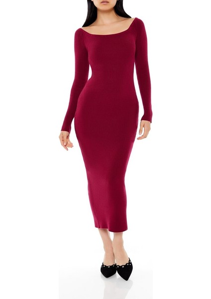 Omuzları Açık Midi Kazak Elbise fırsatları