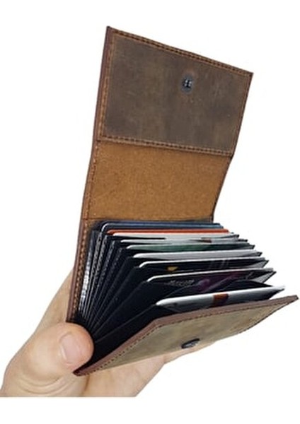 Unisex Hakiki Deri Akordiyon Cüzdan Şık Tasarım Küçük Boy Fındık Renkli fırsatları