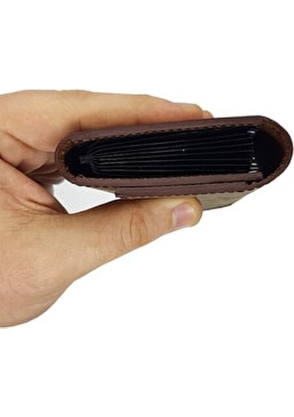 Unisex Hakiki Deri Akordiyon Cüzdan Şık Tasarım Küçük Boy Fındık Renkli indirimleri